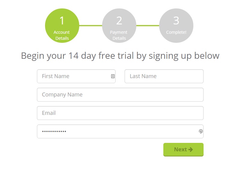 signup process